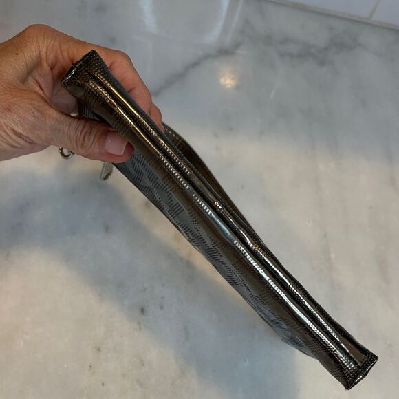 Michael Kors Bag Purse Handbag Metallic Embossed Logo Mini Bag Pocketbook - Picture 9 of 15